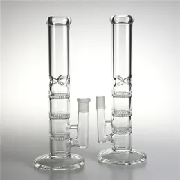 10,5-Zoll-Glasbongs, Wasserpfeifen, 3 Wabenbongs mit dickem Pyrex-Recyler-Becher, berauschende Glasöl-Rig-Bong-Rauchpfeife