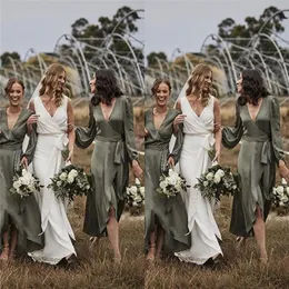 Sage boho bridesmaid dresses hot sale