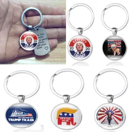 6 Styl Donald Trump 2020 Keychain Key Pierścień Zachowaj America Great Stainless Steel Trump Tag świąteczny świąteczny Party Favor DHL HH-2472