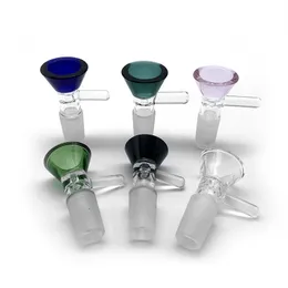 Großhandel 14mm 18mm männlicher Trichter Glasschüssel Farbe berauschende Glasschüssel Bong Schüssel Stück Rauchzubehör für Glasbongs Dab Rigs Wasserpfeifen