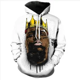 New Fashion Man Women Designer Perfect Harajuku Style Biggie Smalls 3D Print Long Sleeve Pocket Hoodies Casual Sportswear R0389