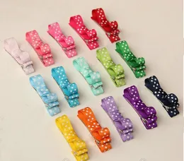 Akcesoria do włosów Łuki klipy warstwowe Polka Dot Wstążka Zakryty Podwójne Pojedyncze Pradze Duckbill Alligator Hairpin Baby Headwear 100 sztuk FJ3226