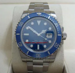 Högkvalitativa armbandsur Mens Watch 116619 Sub White Gold Blue Diamond Dial