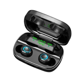 Wireless Headphones Bluetooth V5.0 Earphones LED Display 2200mAh Charging Box with Microphone Waterproof Headphone Touch Control