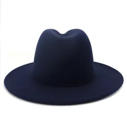 British Style Navy Blue Red Patchwork Felt Jazz Hat Cap Men Women