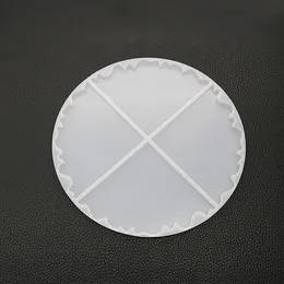 Oregelbunden våg Agat Coaster Silikonhartsform Epoxi Resin Craft Tool DIY Pendant Tillbehör Smycken Hem Dekorativ Tool