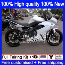 Kropp + 7Gifts för Kawasaki 650R ER 6 F ER-6F 2009 2010 2011 252MY.4 650 R ER6 F 650 ER 6F 650-R ER6F 09 10 11 Full Fairing Gloss White