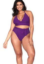 2019 flexible stylish split bikini swimwear solid high waistband large bikini swimwear high waist Bikinis 2019 Bikini Sets Triangle Sexy