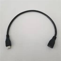 Micro B USB Male till kvinnlig datadladdning Kabelkabel för mobiltelefon/surfplatta/PC/Laptop 25cm