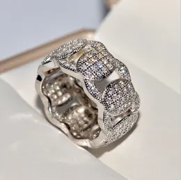 2019 ny ankomst topp försäljning super affär vintage mode smycken 925 sterling silver bana 5A kubik zirconia våg bröllop band ring för män