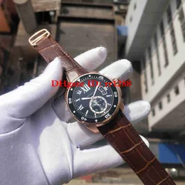 Watch Watch Caliber de Series W7100051 Watch Rose Gold Case Mechaniczne automatyczne męskie zegarki