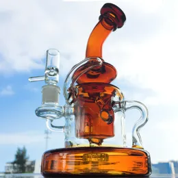 Ny design Färg Heady GlassTornado Recycler vattenpipor mini örtbong Klein Recycler Rökpipor med skål WP308