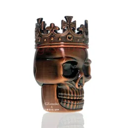 Zinc Alloy King Skull Shape Grinder Metal Tobacco Grinders Smoking Herb 3 Layers Ghost Head 2 Colors