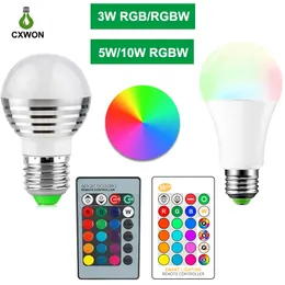 3 ワット 5 ワット LED RGB 電球ランプ E27 E14 16 色が変化する雰囲気電球 85-265V スポットライト IR リモコン