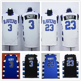 La versione cinematografica di One Tree Hill 3 Lucas Scott Jersey Blue Black White 23 Nathan Scott Maglie da basket a doppia mesh cucitura