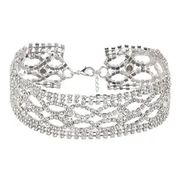 豪華な輝く美しい誇張されたフルラインストーンダイヤモンドホットファッションデザイナーカラーチョーカーステートメントネックレス女の子のためのネックレス