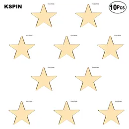 Altın Yıldız 25MM Rozet Yaka Pin Bayrak rozeti Broş iğneler bir Lot Rozetleri 10 Ad