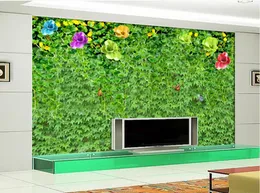 3d wallpaper custom photo mural Green flower vine fresh 3D TV background wall Mural on the wall home decor wall art pictures