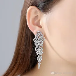 2019 Bridal Jewelry Star Moon Circular New Clover Anti Allergy Star Moon Silver Diamond Pierced Bridal Earrings Cheap 208a