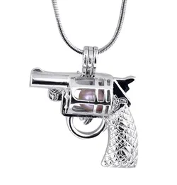 Wholesale-Gun Shape Pearl Gemビーズケージロケットペンダント、Love Wish Pearl Pendant Mountings for Diyネックレスジュエリー