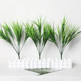 1PC 42cm Artificial Plastic Grass Plants 7 Forks Fake Plants Wedding Flower Arrangement Accessories Home Garden Decoration