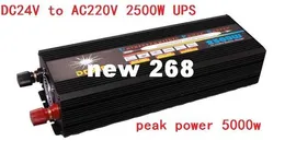 Freeshipping 2500W 5000W(peak) 12V 24V to 220V Power Inverter+Charger & UPS,Quiet and Fast Charge