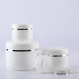Hoge kwaliteit 20g 30g 50g witte PP cosmetische crème potten verpakking flessen met deksel lege lotion container