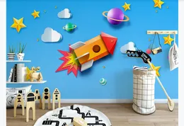 Custom Stereo 3D Mural Wallpaper Modern Style Nordic cartoon starry sky Children's room Bedroom TV Background wall Painting