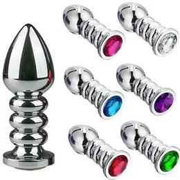 Multicolor Jeweled Anal Love Butt Plug Beads Dildo Massager G Spot Stimulator A98
