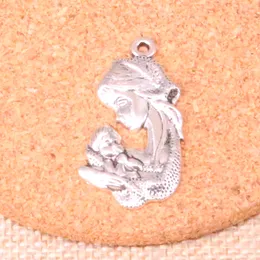 24pcs Charms mother hold son 37*20mm Antique Making pendant fit,Vintage Tibetan Silver,DIY Handmade Jewelry