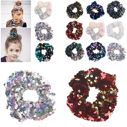 12 Styl Mermaid odwracalny Cekiny Hairband Dzieci Fryzjer Princess Hair Tie Charm Scrunchie Ponytail Akcesoria do włosów DC666