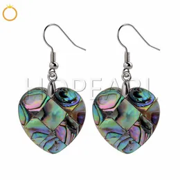 Heart Paua Abalone Shell Earrings for Ladies Girls Beach Jewelry Natural Abalone Shell Earrings 5 Pairs