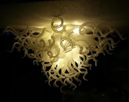 Lampy LED Flush Mount Sufit Light White Chandelier Lampa Ręcznie Dmuchane Murano Glass Chandelier Nowoczesny design