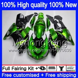 حقن لKAWASAKI ZX14R 2012 2013 2014 2015 2016 2017 25MY.5 ZZR1400 ZX 14R ZZR1400 ZX14R 12 13 14 15 16 17 سهم الخضراء OEM هدية