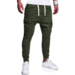 Pantaloni cargo da uomo primaverili Pantaloni multi tasche tinta unita sciolti Pantaloni casual da jogging con coulisse Pantaloni da uomo Taglie forti M-4XL