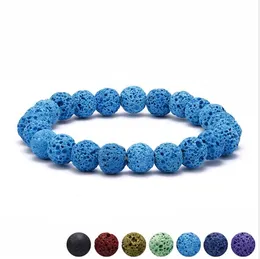 7colors colourful Black Lava Stone Bracelet DIY Aromatherapy Essential Oil Diffuser Bracelet For Women