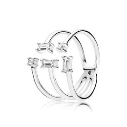 New Arrival CZ Diamond Shards of Sparkle Ring Oryginalne pudełko na Pandora 925 Sterling Silver Ring Sets Luksusowe Designer Biżuteria Kobiety Pierścienie