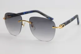 Tillverkare grossist båglösa metallplanksolglasögon Unika överdimensionerade former Fantasifulla glasögon Mode högkvalitativa glasögon för män och kvinnor