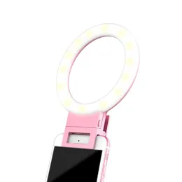 Selfie Ring Light USB充電LED Selfieライトはスマートフォン用の照明夜暗闇のライトリングLED