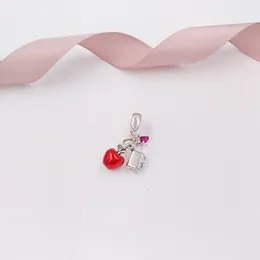 Andy Jewel Authentic 925 Sterling Silver Beads Dsn Snow Apple Heart Dangle Charm Charms Fits European Pandora Style Jewelry Bracelets & Necklace 797486CZRMX