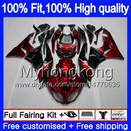 Wstrzyknięcie OEM dla Kawasaki ZX-636 ZX6R 2013 2014 2015 2016 2017 Wino Red 207MY.2 ZX 636 600CC ZX636 ZX 6R ZX-6R 13 14 15 16 17 Owalnia