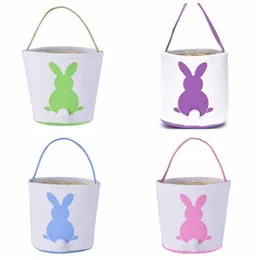 Easter Bunny Basket Rabbit Tail Ears Barrel Bags Kids Candy Baskets Party Festival Candies Easter Eggs Storage Totes Cartoon Handbags YP7152