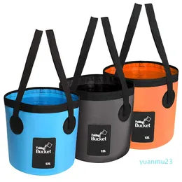 Wholesale-10L Folding Foldable Collapsible Sink Washbasin Bucket Wash Basin Camping Water Pot Bag Container Car Fishing Hiking