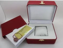 Groothandel Watch Red Box Nieuwe vierkante rode originele doos voor horloges Box Whit Booklet Card Tags en papieren in het Engels Hoge kwaliteit