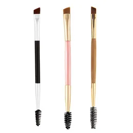 Dubbelhuvud Eyelash Bevel Eyebrow Brush Single Makeup Brushes Cosmetic Tool