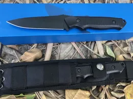 Hot Sale! Butterfly 140BK Survival Tactical Straight Knife 154CM Drop Point Black Blade Full Tang Aluminum Handle Leather Sheath