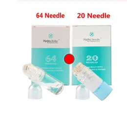 Automatyczna Hydra Needle 20 /Hydra Roller 64 butelka Aqua Micro kanałowa mezoterapia złote igły Fine Touch System DermaRoller