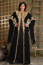 Long Arabic Crystal Beaded Islamic Clothing for Women Abaya in Dubai Abaya Kaftan Muslim Arabic Evening Dresses Party Prom Gowns 3254R