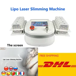 10 big pads 650nm laser lipo slimming machine on sales 160mw diode-laser lipolysis lose weight fat burning slim equipment