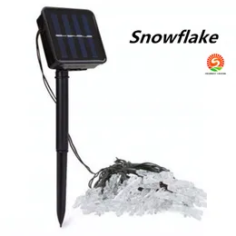 Nowa eksplozja Solar Light String 30led Outdoor Creative Snowflake Led Boże Narodzenie Dnia Krajobraz Dekoracji Ogród Latarnia (Paczka 50)